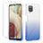 Silikon Hülle Handyhülle Ultra Dünn Flexible Schutzhülle Tasche Transparent Vorder und Rückseite 360 Grad Ganzkörper Farbverlauf YB2 für Samsung Galaxy A12 Blau