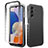 Silikon Hülle Handyhülle Ultra Dünn Flexible Schutzhülle Tasche Transparent Vorder und Rückseite 360 Grad Ganzkörper Farbverlauf ZJ1 für Samsung Galaxy A14 5G Schwarz
