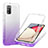 Silikon Hülle Handyhülle Ultra Dünn Flexible Schutzhülle Tasche Transparent Vorder und Rückseite 360 Grad Ganzkörper Farbverlauf ZJ1 für Samsung Galaxy F02S SM-E025F Violett