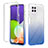 Silikon Hülle Handyhülle Ultra Dünn Flexible Schutzhülle Tasche Transparent Vorder und Rückseite 360 Grad Ganzkörper Farbverlauf ZJ2 für Samsung Galaxy A22 4G Blau
