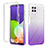Silikon Hülle Handyhülle Ultra Dünn Flexible Schutzhülle Tasche Transparent Vorder und Rückseite 360 Grad Ganzkörper Farbverlauf ZJ2 für Samsung Galaxy A22 4G Violett