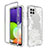 Silikon Hülle Handyhülle Ultra Dünn Flexible Schutzhülle Tasche Transparent Vorder und Rückseite 360 Grad Ganzkörper für Samsung Galaxy A22 4G Weiß