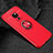 Silikon Hülle Handyhülle Ultra Dünn Schutzhülle Flexible Tasche Silikon mit Magnetisch Fingerring Ständer T01 für Huawei Mate 20 X 5G Rot