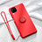 Silikon Hülle Handyhülle Ultra Dünn Schutzhülle Flexible Tasche Silikon mit Magnetisch Fingerring Ständer T01 für Huawei P40 Lite Rot