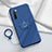 Silikon Hülle Handyhülle Ultra Dünn Schutzhülle Flexible Tasche Silikon mit Magnetisch Fingerring Ständer T01 für Oppo F15 Blau