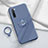 Silikon Hülle Handyhülle Ultra Dünn Schutzhülle Flexible Tasche Silikon mit Magnetisch Fingerring Ständer T01 für Oppo F15 Grau
