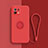 Silikon Hülle Handyhülle Ultra Dünn Schutzhülle Flexible Tasche Silikon mit Magnetisch Fingerring Ständer T01 für Xiaomi Mi 11 Lite 5G Rot