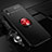 Silikon Hülle Handyhülle Ultra Dünn Schutzhülle Flexible Tasche Silikon mit Magnetisch Fingerring Ständer T01 für Xiaomi Redmi 9A Rot und Schwarz