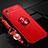 Silikon Hülle Handyhülle Ultra Dünn Schutzhülle Flexible Tasche Silikon mit Magnetisch Fingerring Ständer T01 für Xiaomi Redmi 9AT Rot
