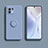 Silikon Hülle Handyhülle Ultra Dünn Schutzhülle Flexible Tasche Silikon mit Magnetisch Fingerring Ständer T02 für Xiaomi Mi 11 5G Lavendel Grau