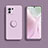 Silikon Hülle Handyhülle Ultra Dünn Schutzhülle Flexible Tasche Silikon mit Magnetisch Fingerring Ständer T02 für Xiaomi Mi 11 Lite 5G Helles Lila