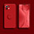 Silikon Hülle Handyhülle Ultra Dünn Schutzhülle Flexible Tasche Silikon mit Magnetisch Fingerring Ständer T02 für Xiaomi Mi 11 Lite 5G Rot