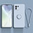 Silikon Hülle Handyhülle Ultra Dünn Schutzhülle Flexible Tasche Silikon mit Magnetisch Fingerring Ständer T03 für Xiaomi Mi 11 Lite 5G NE Hellblau