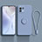 Silikon Hülle Handyhülle Ultra Dünn Schutzhülle Flexible Tasche Silikon mit Magnetisch Fingerring Ständer T03 für Xiaomi Mi 11 Lite 5G NE Lavendel Grau