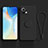 Silikon Hülle Handyhülle Ultra Dünn Schutzhülle Flexible Tasche Silikon mit Magnetisch Fingerring Ständer T03 für Xiaomi Mi 11 Lite 5G NE Schwarz