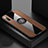 Silikon Hülle Handyhülle Ultra Dünn Schutzhülle Flexible Tasche Silikon mit Magnetisch Fingerring Ständer T03 für Xiaomi Mi A3 Braun