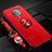 Silikon Hülle Handyhülle Ultra Dünn Schutzhülle Flexible Tasche Silikon mit Magnetisch Fingerring Ständer T03 für Xiaomi Redmi K30 Pro 5G Rot