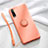 Silikon Hülle Handyhülle Ultra Dünn Schutzhülle Flexible Tasche Silikon mit Magnetisch Fingerring Ständer T04 für Huawei P20 Orange