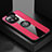 Silikon Hülle Handyhülle Ultra Dünn Schutzhülle Flexible Tasche Silikon mit Magnetisch Fingerring Ständer T08 für Xiaomi Mi 11 Lite 5G Rot