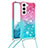 Silikon Hülle Handyhülle Ultra Dünn Schutzhülle Tasche Durchsichtig Farbverlauf Y01B für Samsung Galaxy S21 5G Cyan