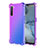 Silikon Hülle Handyhülle Ultra Dünn Schutzhülle Tasche Durchsichtig Transparent Farbverlauf G01 für Oppo F15 Violett