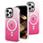 Silikon Hülle Handyhülle Ultra Dünn Schutzhülle Tasche Durchsichtig Transparent Farbverlauf mit Mag-Safe Magnetic Magnetisch für Apple iPhone 13 Pro Pink