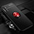 Silikon Hülle Handyhülle Ultra Dünn Schutzhülle Tasche Flexible mit Magnetisch Fingerring Ständer A01 für Huawei Mate 40 Lite 5G Rot und Schwarz