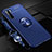 Silikon Hülle Handyhülle Ultra Dünn Schutzhülle Tasche Flexible mit Magnetisch Fingerring Ständer A01 für Oppo A91 Blau
