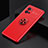 Silikon Hülle Handyhülle Ultra Dünn Schutzhülle Tasche Flexible mit Magnetisch Fingerring Ständer A01 für Vivo iQOO 9 5G Rot