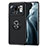Silikon Hülle Handyhülle Ultra Dünn Schutzhülle Tasche Flexible mit Magnetisch Fingerring Ständer A01 für Xiaomi Mi 11 Ultra 5G Schwarz