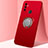 Silikon Hülle Handyhülle Ultra Dünn Schutzhülle Tasche Flexible mit Magnetisch Fingerring Ständer A02 für Oppo A11s Rot
