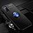 Silikon Hülle Handyhülle Ultra Dünn Schutzhülle Tasche Flexible mit Magnetisch Fingerring Ständer A02 für Oppo A72 Blau und Schwarz