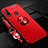 Silikon Hülle Handyhülle Ultra Dünn Schutzhülle Tasche Flexible mit Magnetisch Fingerring Ständer A02 für Oppo A8 Rot