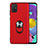 Silikon Hülle Handyhülle Ultra Dünn Schutzhülle Tasche Flexible mit Magnetisch Fingerring Ständer A02 für Samsung Galaxy A71 5G Rot