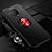 Silikon Hülle Handyhülle Ultra Dünn Schutzhülle Tasche Flexible mit Magnetisch Fingerring Ständer A02 für Vivo Nex 3 5G Rot und Schwarz