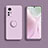 Silikon Hülle Handyhülle Ultra Dünn Schutzhülle Tasche Flexible mit Magnetisch Fingerring Ständer A02 für Xiaomi Mi 12 5G Helles Lila
