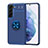 Silikon Hülle Handyhülle Ultra Dünn Schutzhülle Tasche Flexible mit Magnetisch Fingerring Ständer A03 für Samsung Galaxy S21 FE 5G Blau
