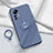 Silikon Hülle Handyhülle Ultra Dünn Schutzhülle Tasche Flexible mit Magnetisch Fingerring Ständer A03 für Xiaomi Mi 12X 5G Lavendel Grau