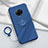 Silikon Hülle Handyhülle Ultra Dünn Schutzhülle Tasche Flexible mit Magnetisch Fingerring Ständer A04 für Vivo Nex 3 5G Blau