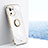 Silikon Hülle Handyhülle Ultra Dünn Schutzhülle Tasche Flexible mit Magnetisch Fingerring Ständer A05 für Xiaomi Mi 11 Pro 5G Weiß