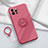 Silikon Hülle Handyhülle Ultra Dünn Schutzhülle Tasche Flexible mit Magnetisch Fingerring Ständer A06 für Apple iPhone 14 Pro Max Rot