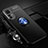 Silikon Hülle Handyhülle Ultra Dünn Schutzhülle Tasche Flexible mit Magnetisch Fingerring Ständer A06 für Xiaomi Mi 12X 5G Blau und Schwarz