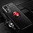 Silikon Hülle Handyhülle Ultra Dünn Schutzhülle Tasche Flexible mit Magnetisch Fingerring Ständer A06 für Xiaomi Mi 12X 5G Rot und Schwarz