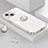 Silikon Hülle Handyhülle Ultra Dünn Schutzhülle Tasche Flexible mit Magnetisch Fingerring Ständer A08 für Apple iPhone 13 Weiß