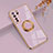 Silikon Hülle Handyhülle Ultra Dünn Schutzhülle Tasche Flexible mit Magnetisch Fingerring Ständer AN1 für Huawei P40 Lite 5G Helles Lila