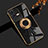 Silikon Hülle Handyhülle Ultra Dünn Schutzhülle Tasche Flexible mit Magnetisch Fingerring Ständer AN2 für Vivo V23 Pro 5G Schwarz