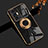 Silikon Hülle Handyhülle Ultra Dünn Schutzhülle Tasche Flexible mit Magnetisch Fingerring Ständer AN2 für Vivo X70 Pro+ Plus 5G Schwarz