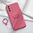 Silikon Hülle Handyhülle Ultra Dünn Schutzhülle Tasche Flexible mit Magnetisch Fingerring Ständer für Oppo A53s 5G Rot