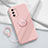 Silikon Hülle Handyhülle Ultra Dünn Schutzhülle Tasche Flexible mit Magnetisch Fingerring Ständer für Oppo A55S 5G Rosa
