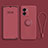 Silikon Hülle Handyhülle Ultra Dünn Schutzhülle Tasche Flexible mit Magnetisch Fingerring Ständer für Oppo A57 5G Rot